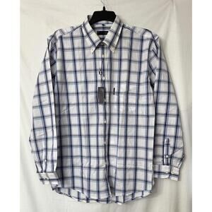 NWT Giovanni Galli Mens‎ Long Sleeve Button Plaid Shirt Size XL